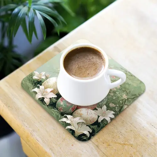 Paaseieren - Pasteltinten - Bloemen onderzetter kurk middel -sfeer5