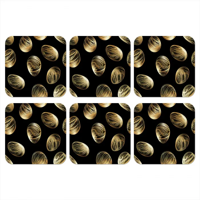Eieren - Goud - Patroon onderzetter kurk middel -3d