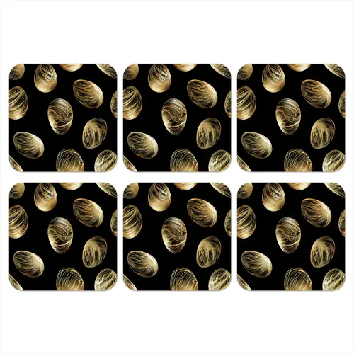 Eieren - Goud - Patroon onderzetter kurk middel -3d