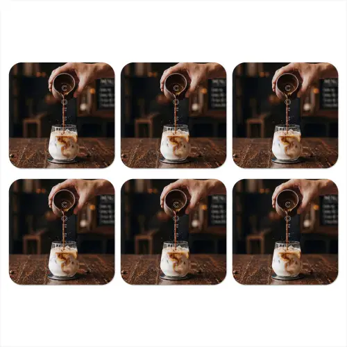 Espresso - Melk - Café onderzetter kurk middel -3d