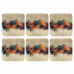 Explosie - Kleurrijk - Vormen - Abstract onderzetter kurk middel -3d