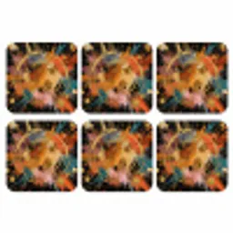 Explosie - Verfstructuur - Goud - Abstract onderzetter kurk middel -3d