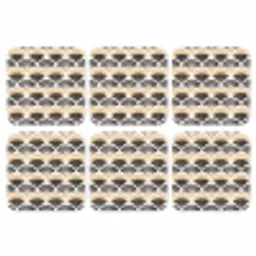 Waaier - Patroon - Zwart - Beige onderzetter kurk middel 366 -3d