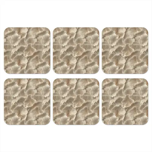 Waaierstructuren - Beige - Vezeltextuur onderzetter kurk middel 366 -3d