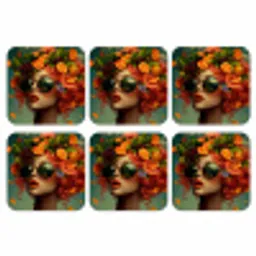 Vrouw - Sinaasappel - Bessen - Oranje onderzetter kurk middel -3d