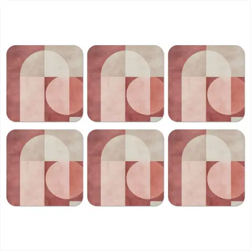 Figuren - Abstract - Roze onderzetter kurk middel -3d