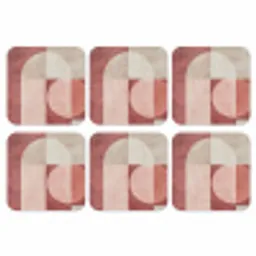 Figuren - Abstract - Roze onderzetter kurk middel -3d