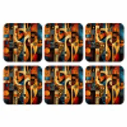 Figuren - Abstract - Symbolen onderzetter kurk middel -3d