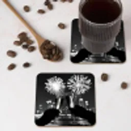Vuurwerk - Proosten - Skyline - Champagne onderzetter kurk middel -sfeer2