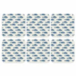 Vis - Patroon - Blauw onderzetter kurk middel 366 -3d
