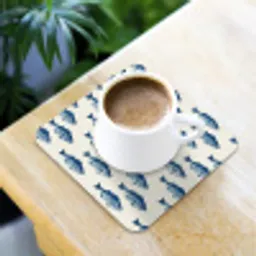Vis - Patroon - Blauw onderzetter kurk middel 366 -sfeer5