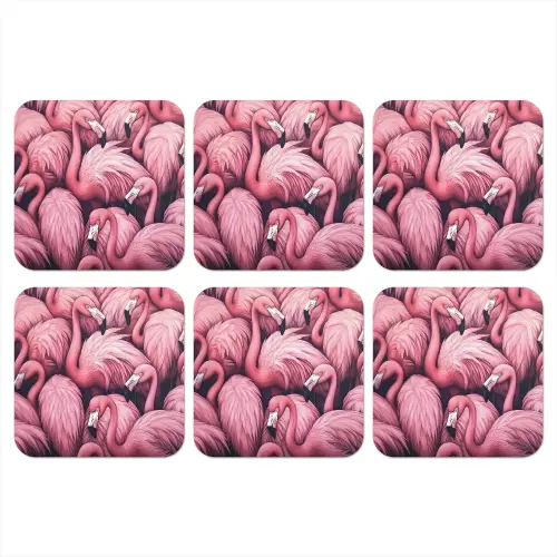 Flamingo - Roze - Dieren onderzetter kurk middel -3d