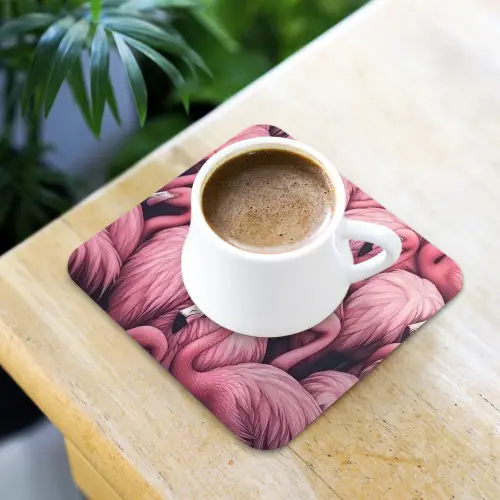 Flamingo - Roze - Dieren onderzetter kurk middel -sfeer5