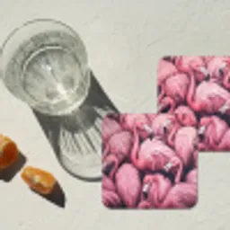 Flamingo - Roze - Dieren onderzetter kurk middel -sfeer4
