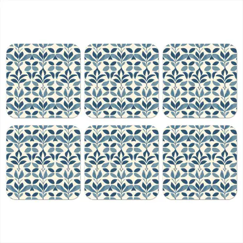 Flora - Modern - Blauw onderzetter kurk middel 366 -3d
