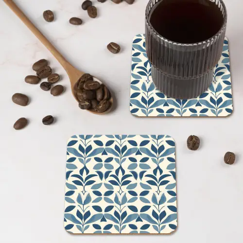 Flora - Modern - Blauw onderzetter kurk middel 366 -sfeer2