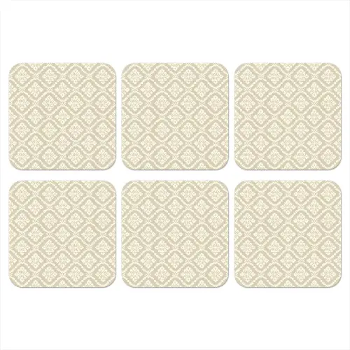 Floraal - Ornament - Beige onderzetter kurk middel 366 -3d