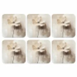 Bloem - Beige - Verf - Schaduw onderzetter kurk middel -3d