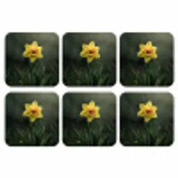 Bloem - Narcis - Gras - Geel onderzetter kurk middel -3d