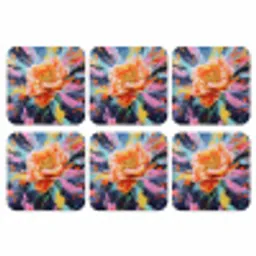 Bloemexplosie - Felle spatten - Dynamisch onderzetter kurk middel -3d