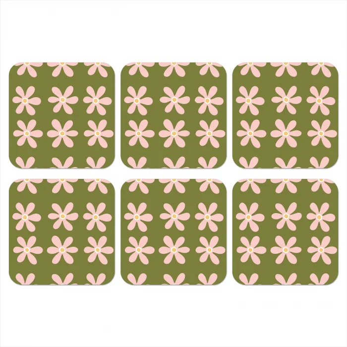 Bloem - Modern - Groen onderzetter kurk middel 366 -3d
