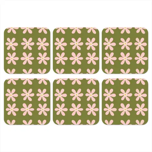 Bloem - Modern - Groen onderzetter kurk middel 366 -3d