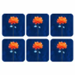 Bloem - Oranje - Bladeren onderzetter kurk middel -3d