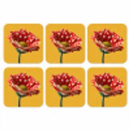 Bloem - Rood - Stippen onderzetter kurk middel -3d
