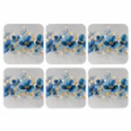 Bloemen - Blauw - Abstract onderzetter kurk middel -3d