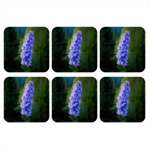 Bloemen - Blauw - Dennenboom onderzetter kurk middel -3d