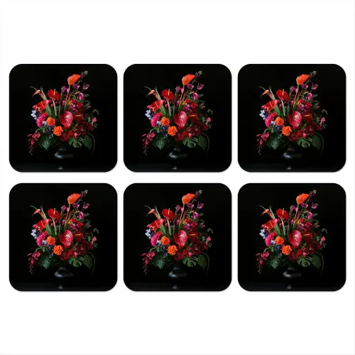 Bloemen - Boeket - Sierlijk onderzetter kurk middel -3d