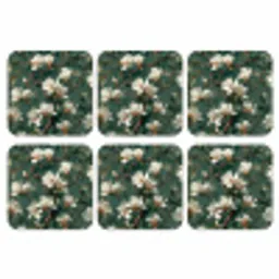 Bloemen - Takken - Wit - Klassiek onderzetter kurk middel -3d