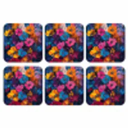 Bloemen - Kleurrijk - Abstract - Modern onderzetter kurk middel -3d