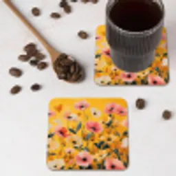 Bloemen - Veld - Geel onderzetter kurk middel -sfeer2