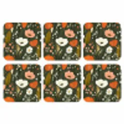 Bloemen - Illustratie - Groen onderzetter kurk middel -3d