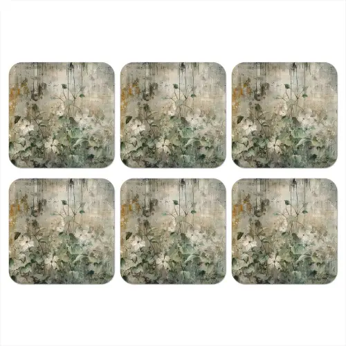 Bloemen - Bladeren - Abstract - Modern onderzetter kurk middel -3d
