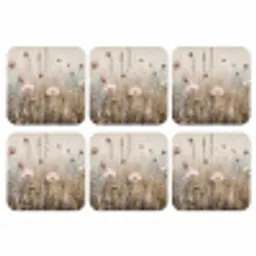 Bloemen - Roze - Modern - Beige onderzetter kurk middel -3d