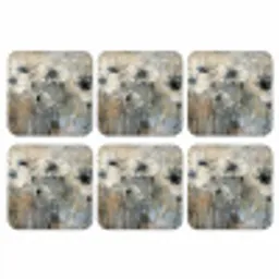 Bloemen - Planten - Grijs - Abstract onderzetter kurk middel -3d