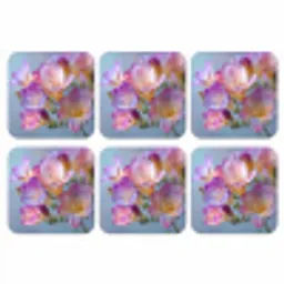 Bloemen - Paars - Overloop - Meeldraden onderzetter kurk middel -3d