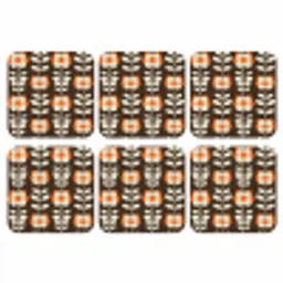 Bloemen - Retro - Bruin onderzetter kurk middel 366 -3d