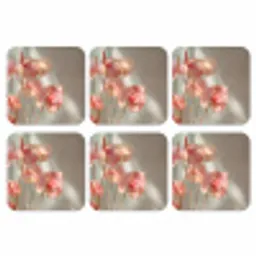 Bloemen - Stelen - Roze - Schaduw onderzetter kurk middel -3d