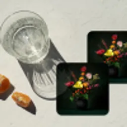 Bloemen - Vaas - Zwart onderzetter kurk middel -sfeer4