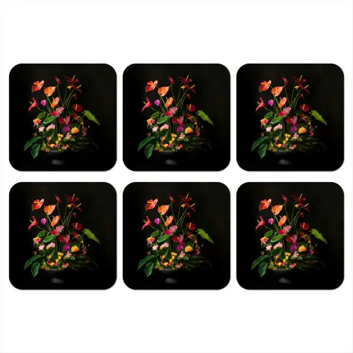 Bloemen - Vaas - Kleurrijk onderzetter kurk middel -3d
