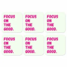 Focus on the good - Beige - Roze onderzetter kurk middel -3d