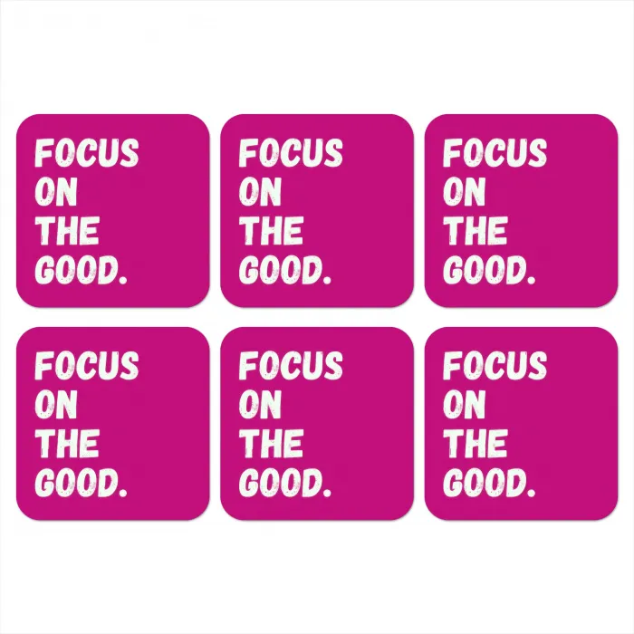 Focus on the good - Roze - Simple onderzetter kurk middel -3d