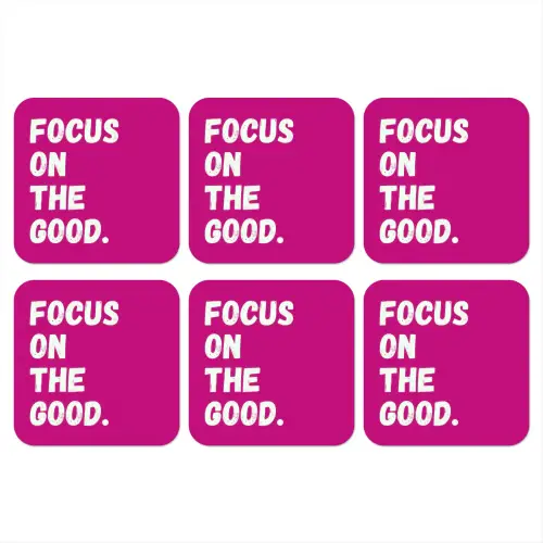 Focus on the good - Roze - Simple onderzetter kurk middel -3d