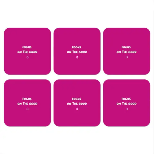 Focus - Smiley - Roze onderzetter kurk middel -3d