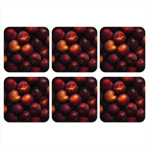 Fruit - Close up - Nectarines onderzetter kurk middel -3d