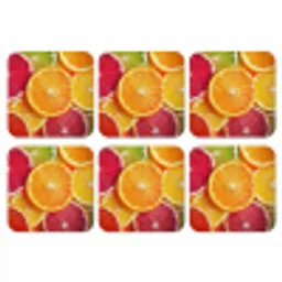 Fruit - Kleurrijk - Close up onderzetter kurk middel -3d