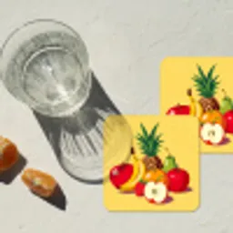 Fruit - Illustratie - Kleurrijk onderzetter kurk middel -sfeer4
